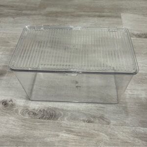 Isaac Jacobs large Stackable Organizer Bin w Hinged Lid